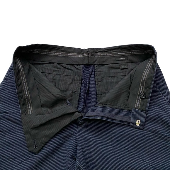 Express Design Studio Producer Women’s Pinstriped Casual Career Pants Size 32/30 - Picture 12 of 14